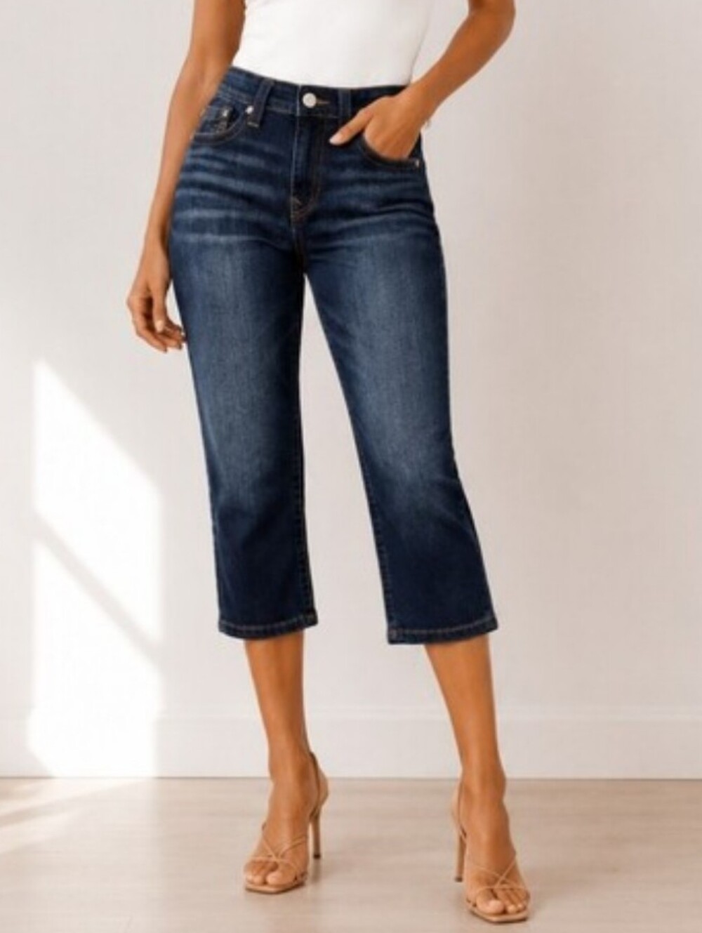 True Religion High-Rise Denim Capri Jeans (Size: 32)